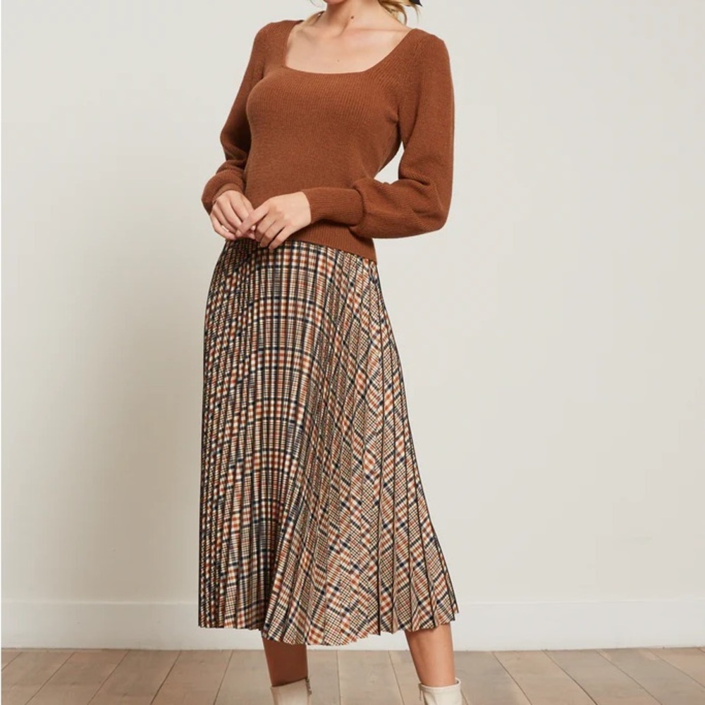 Lucy Paris Plaid Midi Skirt